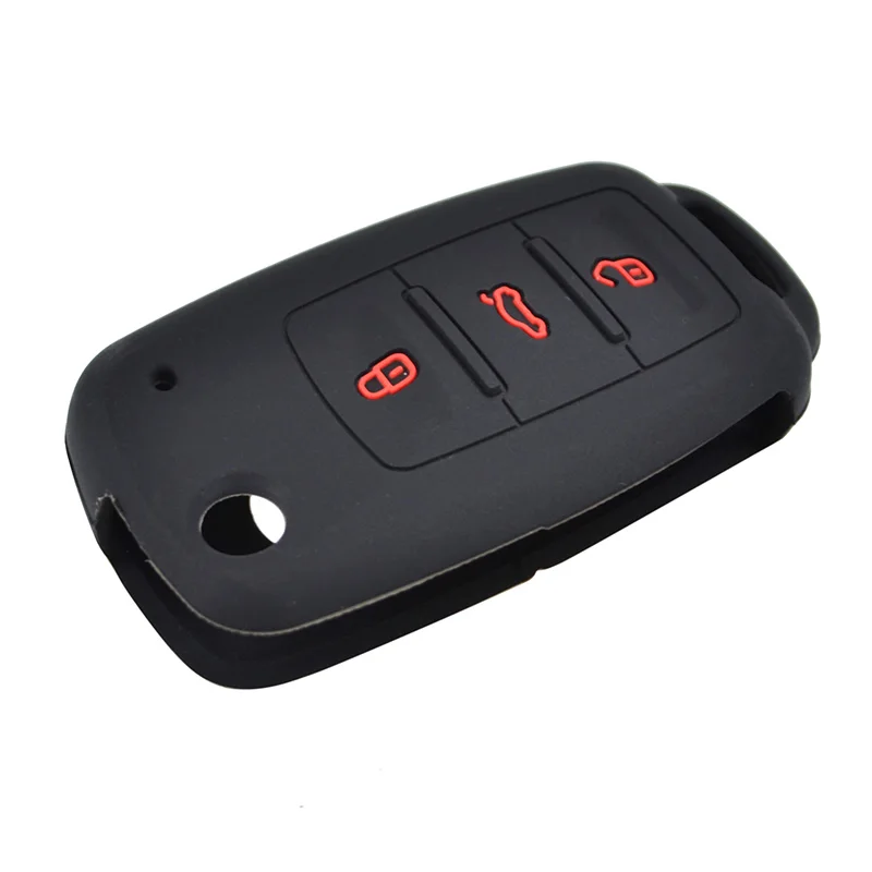 Silicone Car Key Case For VW Golf POLO Bora For Seat Leon Toledo Altea Ibiza For Skoda Cover Keyless Remote Fob Shell Holder