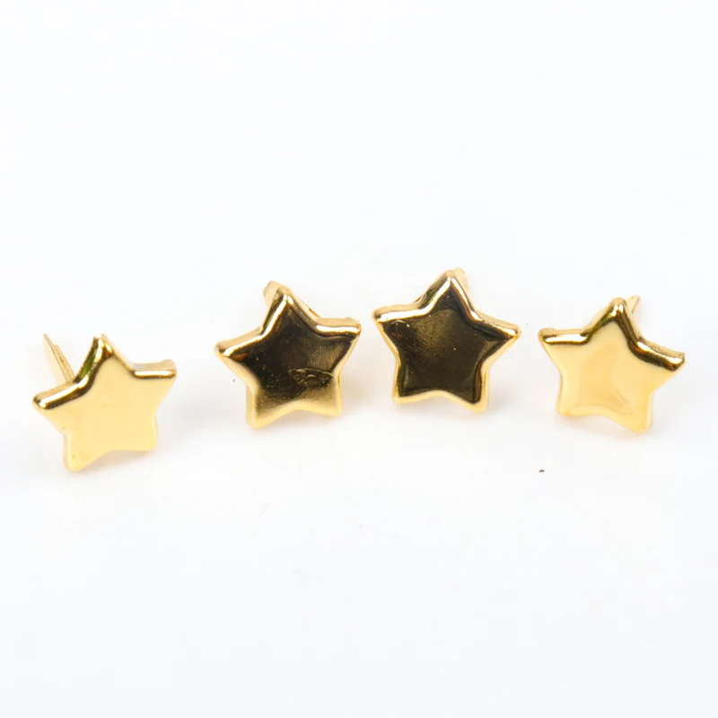 Gold Star Diy Brads Scrapbooking Embellishment Fastener Brad Metal Crafts For handmade Decoration 8mm 40PCs