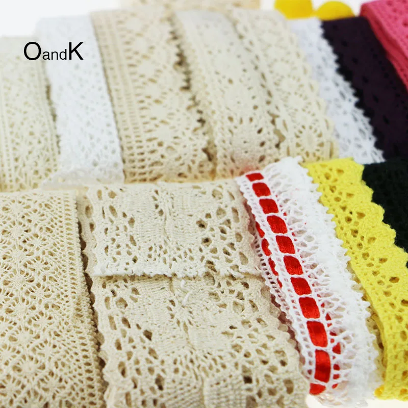 20 pcs/TOTAL 20YARD mixed Knitted Cotton Lace Ribbon Beige Color DIY Handmade,Wedding Party/Craft & Gift Packing/Child