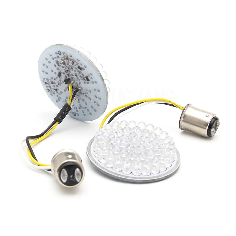 2 Inch LED Inserts Turn Signal Light 50MM Motorcycle Turning Light White/Amber For Motorcycle Dyna Touring Softail