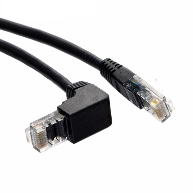 90 Degree Down Angle 8P8C UTP Cat 5e Lan Ethernet Network Patch Cord Male to Male 1m 2m