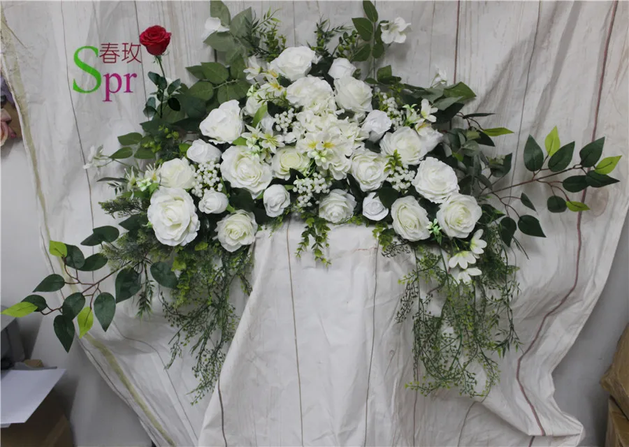 

SPR Free Shipping artificial flower road lead arch row flower wedding decoration flower wall backdrop table centerpiece flore