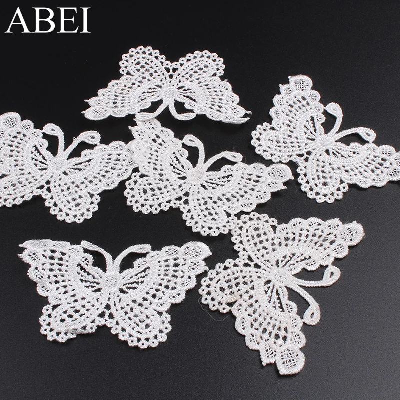 10pcs Embroidered Butterfly Appliques Garment Accessories DIY Wedding party Craft Soluble Patch