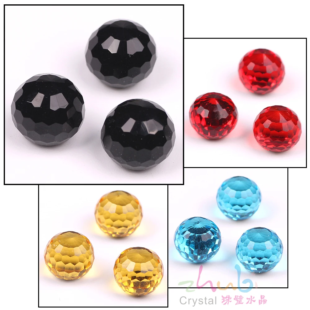 30Pcs Flatback Glass Faceted Beads No Hole 10mm Round Ball Beads DIY For Making Supplier Jewelry Accessories Crystals Beading