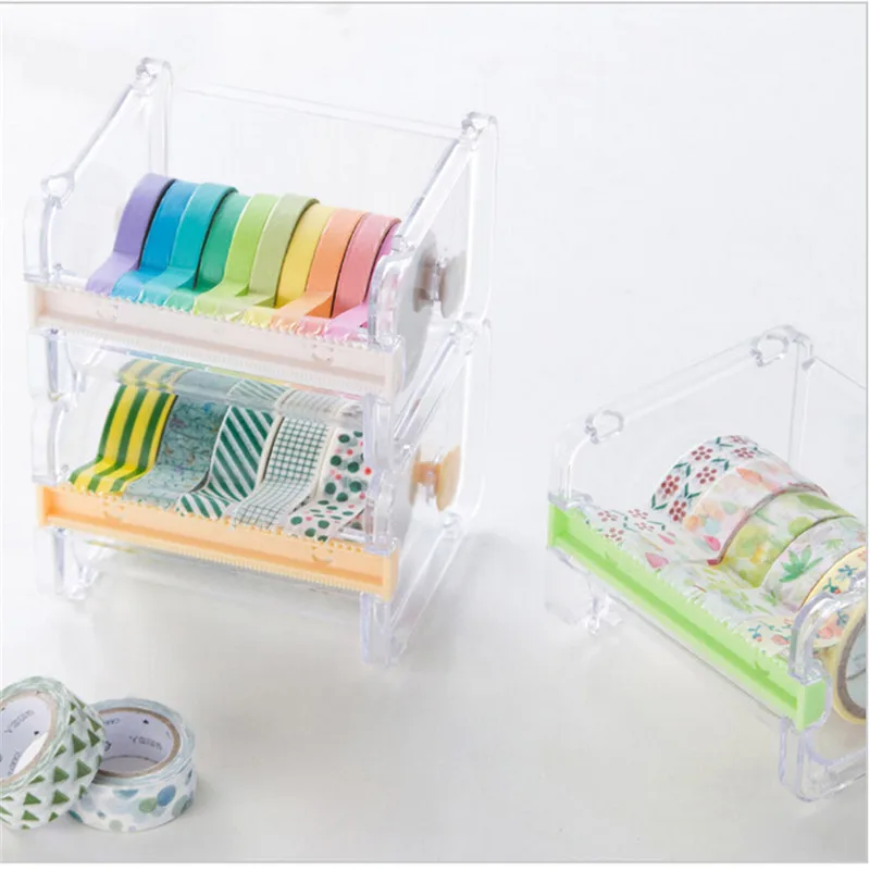 Stacks of paper tape cassette tape cutter office desktop stationery storage box finishing box