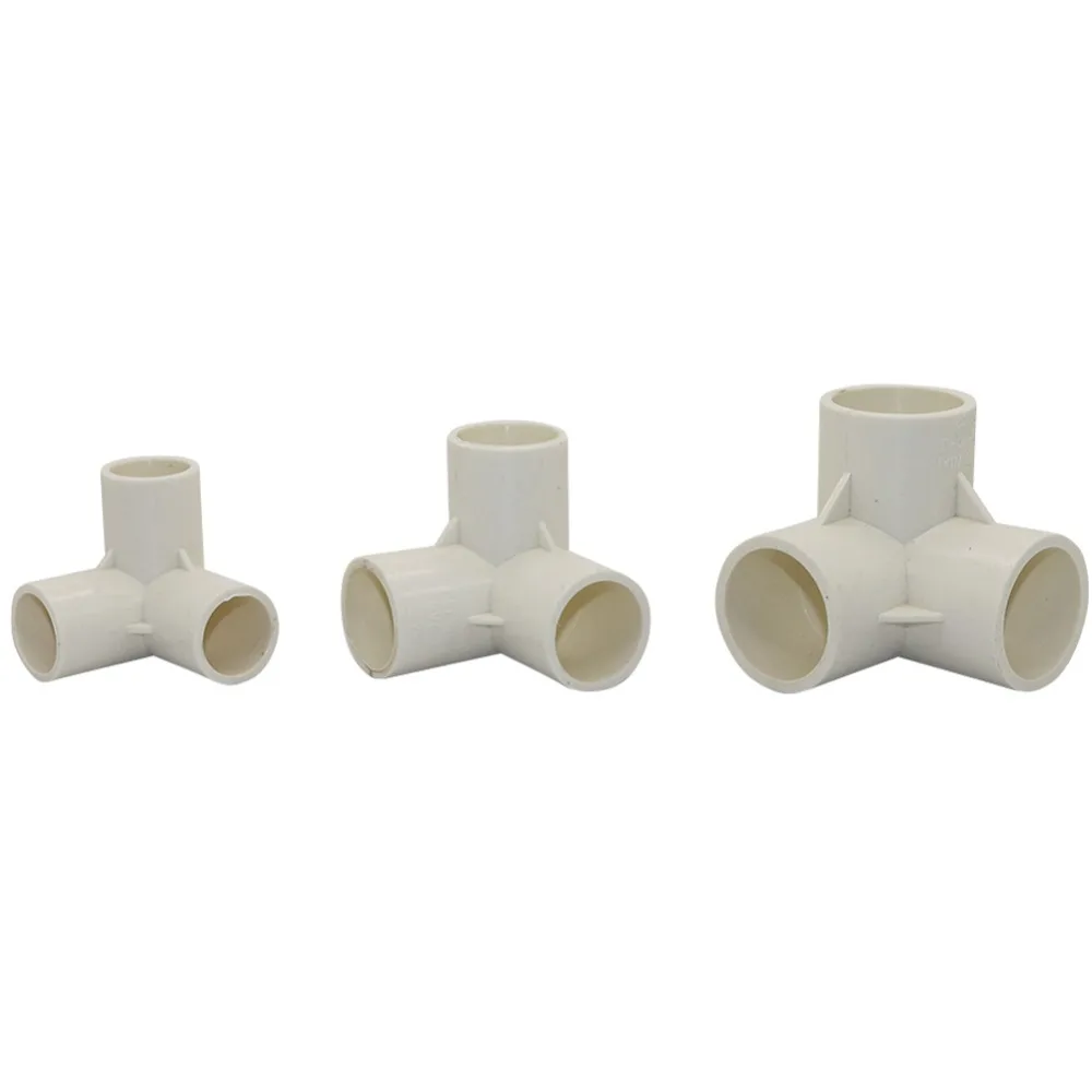 1PC PVC Three-Dimensional Tees Inner Diameter 20mm,25mm,32mm PVC Pipe Fittings Home Garden Irrigation Water Connectors DIY  Tool