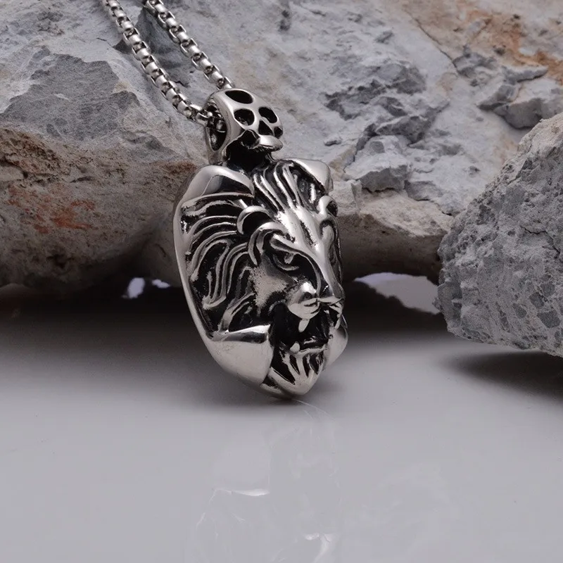 The head punk Fashionable male money die casting titanium steel necklace pendant