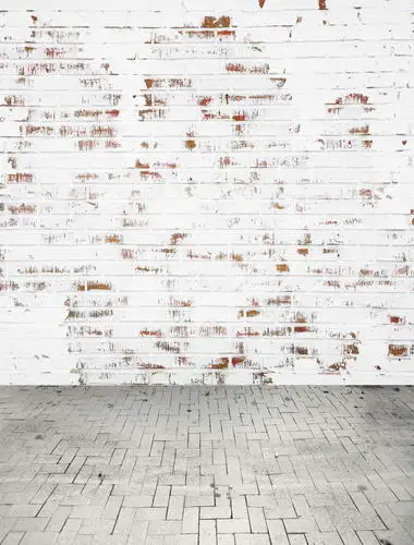 

VinylBDS White Brick Wall Backdrops Photo Wooden Floor Backgrounds For Photo Studio Washable Backdrops For Photography