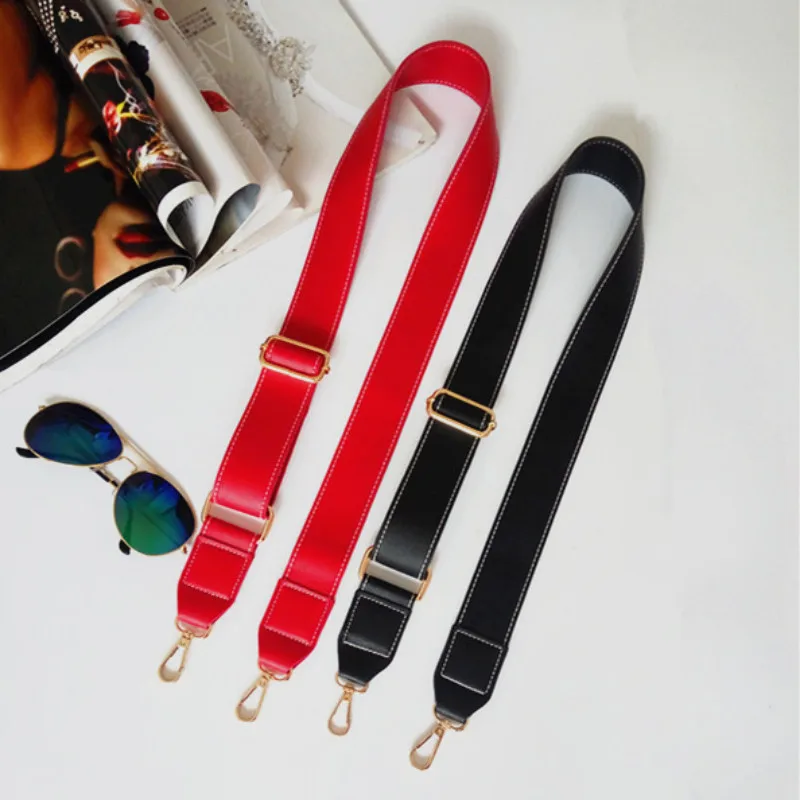 White Shoulder Bag Strap PU Leather Belt Adjustable Wide Strap Bag Accessories Customized Crossbody Handbag Replacement 130cm