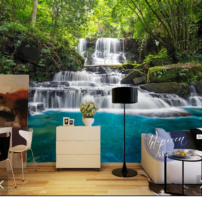 

Custom natural landscape wallpaper,Forests and waterfalls,3D photo mural for living room bedroom background wall PVC wallpaper