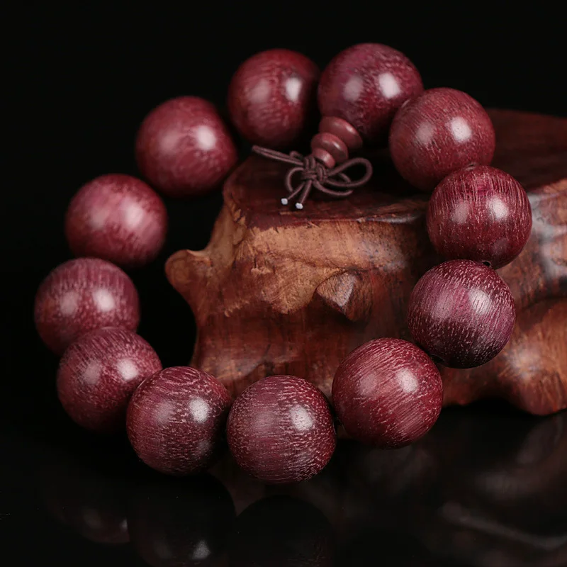 Natural Violet Pray Hand String Wooden Bracelets Buddhist Wood Beads Bracelet Men Unisex Yoga Jewelry