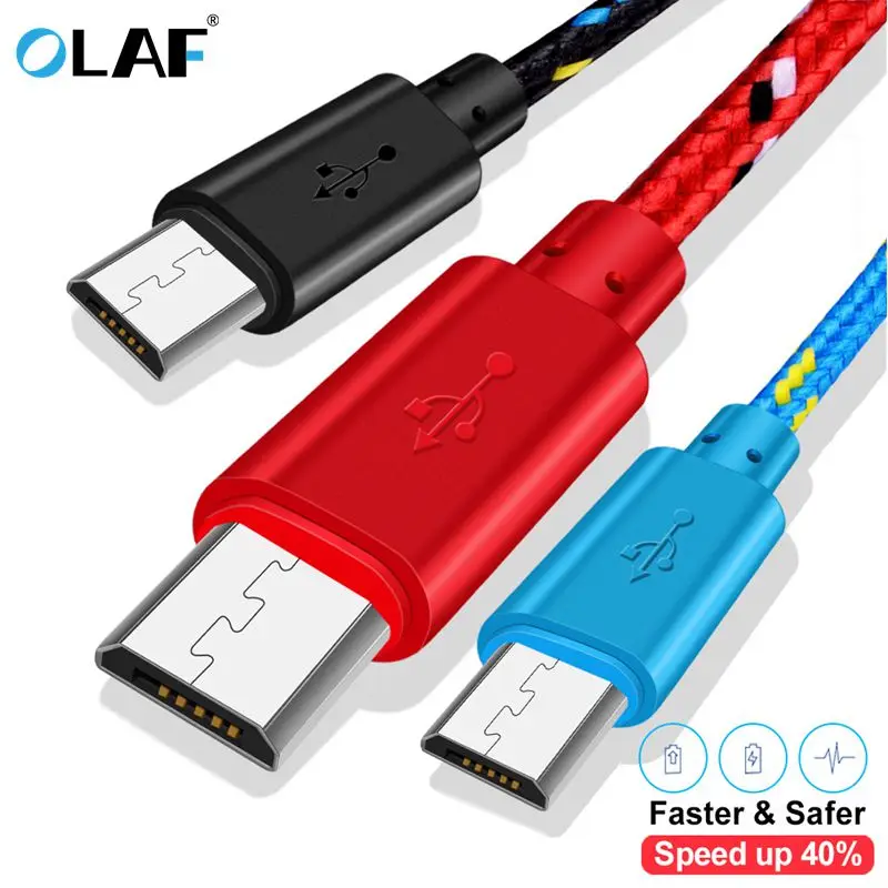 Kabel OLAF Micro USB szybkie ładowanie Andriod 0.5 m/1 m/2 m/3 m szybka synchronizacja danych ładowarka z nylonowym plecionym kablem kabel do