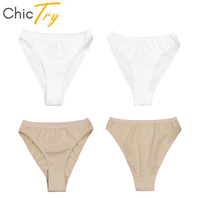 ChicTry Kids Girls Solid Color High Cut Ballet Dance Briefs Underwear Underpants Gymnastics Bottoms Children Dance Wear Panties