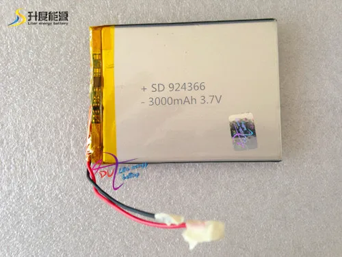 SD lithium polymer battery 3.7 3000mah 924366 rechargeable battery powered led sign