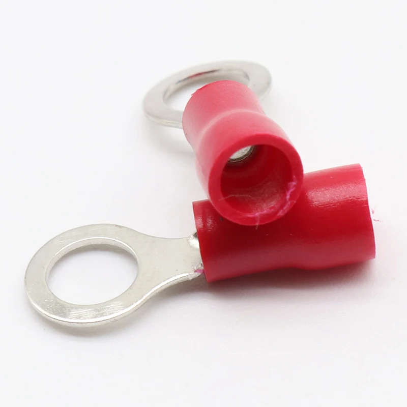 RV1.25-5 Red Insulated Crimp Ring Terminal Cable Wire Connector 100PCS/Pack RV1-5 RV