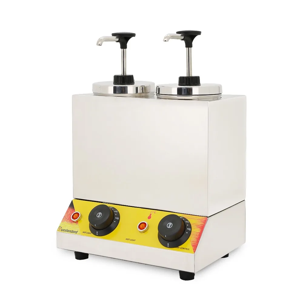 2019 Commercial use  CE chocolate soy sauce filling spread warmer Jam heating machine jam dispenser with 2 tanks on sale