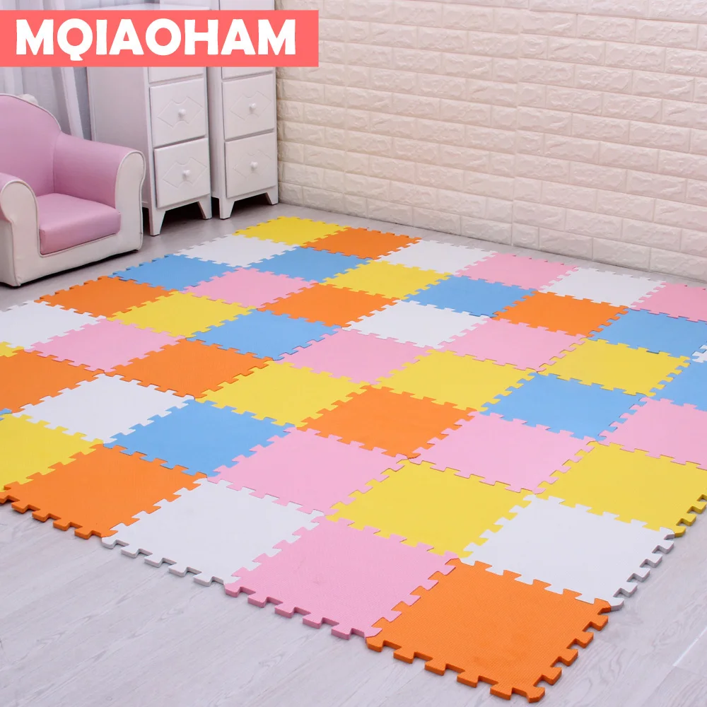 MQIAOHAM baby EVA foam puzzle play mat/9pcs/lot Interlocking Exercise floor mat 30cmX30cm 1cmThick Crawling Yoga Exercise Mats