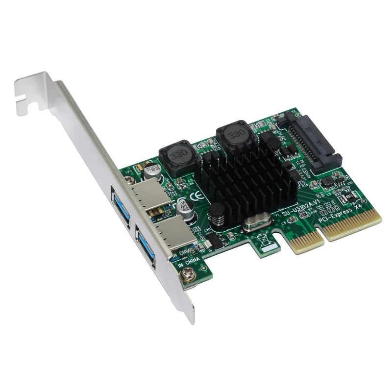 USB 3.1 PCI Express Card 2-Ports Superspeed USB 3.1 10Gbps Raiser Adapter PCIE PCI-E 3.0 X4 ASMedia ASM3142 Chipset for Desktop