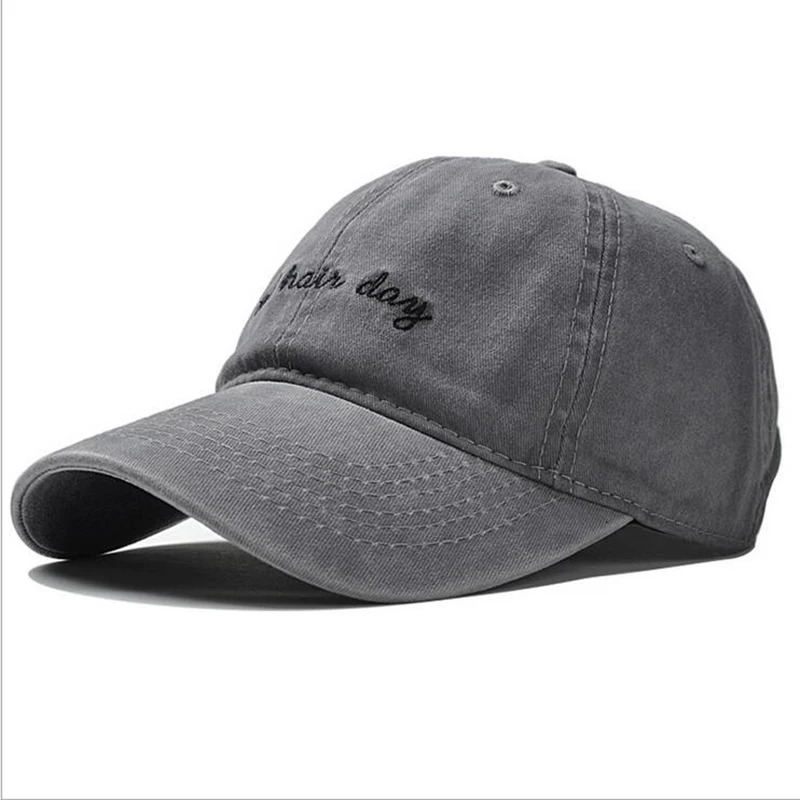 High Quality Washed Cotton Bad Hair Day Adjustable Solid Color Baseball Cap Unisex Couple Cap Fashion Dad HAT Snapback Cap