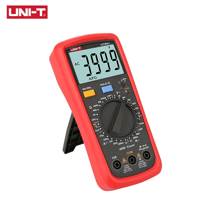 Imagem -02 - Multímetro Digital de Alcance Uni-t-auto Ut39a Mais Atualizado de Ut39a Ut39c ac dc v a Ohm Temp Freqüência Hfe Teste Ncv