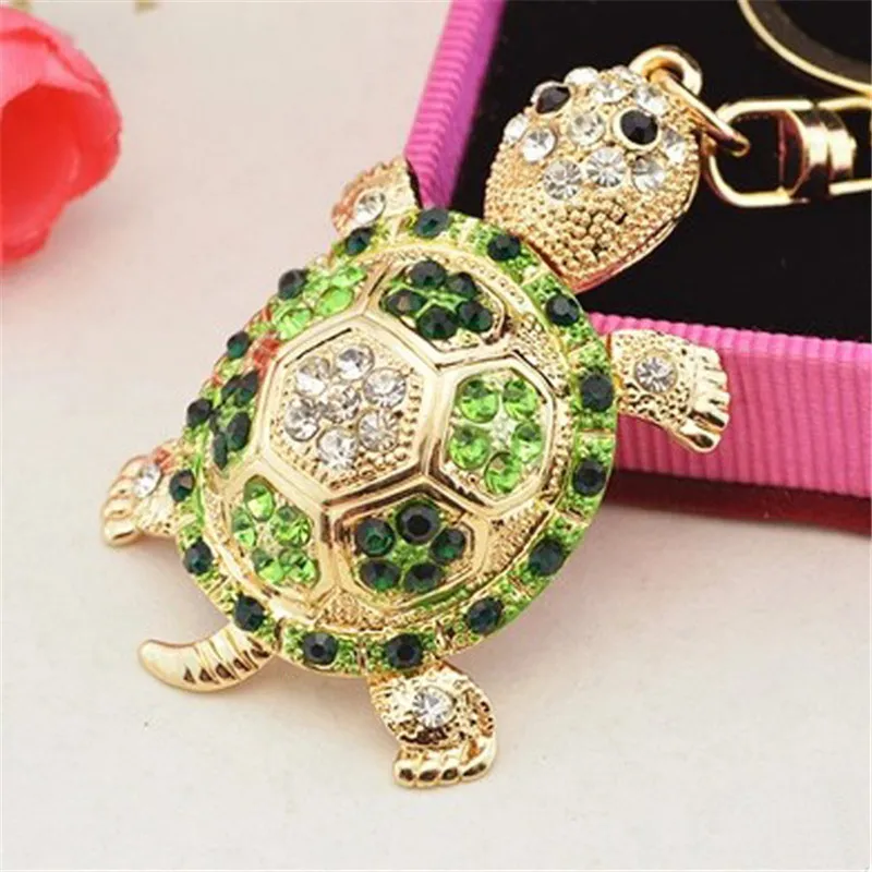 2024 Fashion full Crystal Rhinestone Tortoise Keychain for Women's bags Decoration Pendants Accessories Car keyrings Jewelry