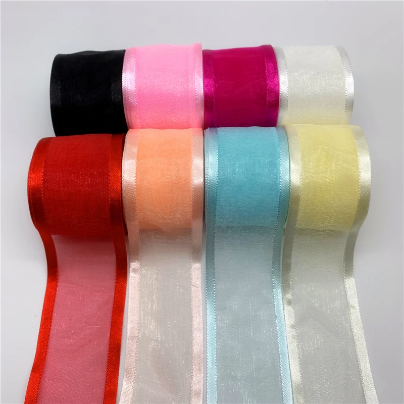 5Yards 38mm Broadside Organza Ribbon Bow Wedding Christmas Decoration Handmade DIY Wrapping Crafts