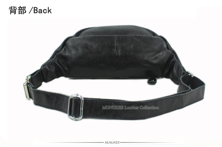 Riñonera de cuero genuino para hombre, bolso de pecho pequeño, negro y marrón, a la moda, novedad