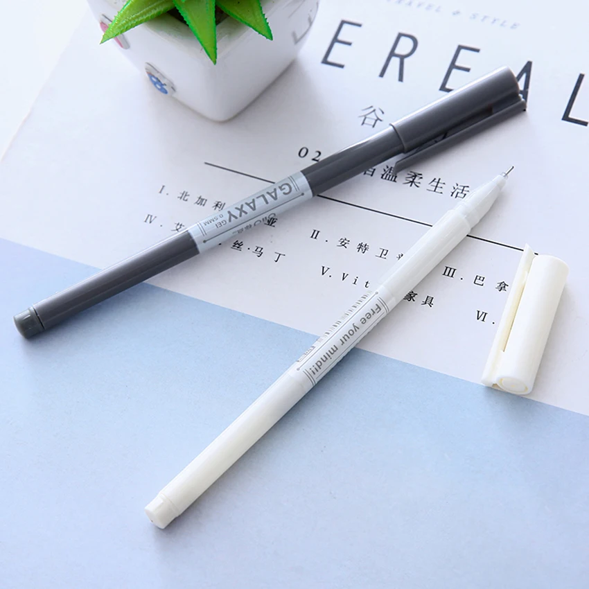 Brand 0.35mm black Refill Replaceable Gel Pen School Students Test Permanent Ink Carbon Pens Office Writing Rollerball Pens Gift