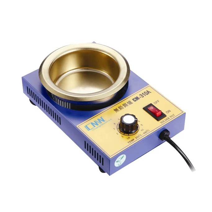 CM Round Shape High Temperature Soldering Pot 200-480℃ Lead Free Solder Pot Mini Molten Solder Furnace Tin Melting Pot 220V 110V