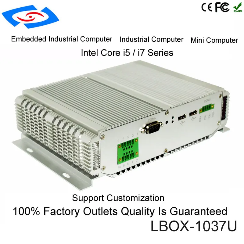 

Factory Store 100% Well Tested Mini Embedded Fanless Industrial Computer Box With 6xCOM Support RS232/485/422 Mini Industrial PC