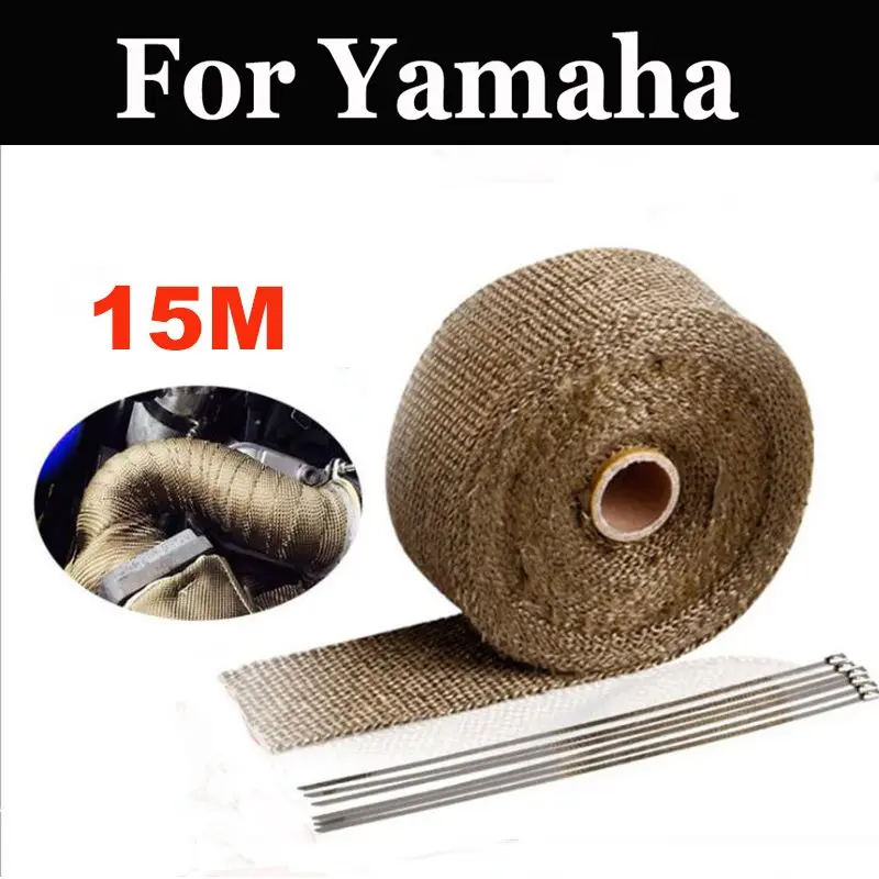 15m Motorcycles Exhaust Front Pipe Cloth Roll Motorbike Anti-Hot Wrap Heat For Yamaha Xs 250 400 400r 650 750 850 1100 1100sf