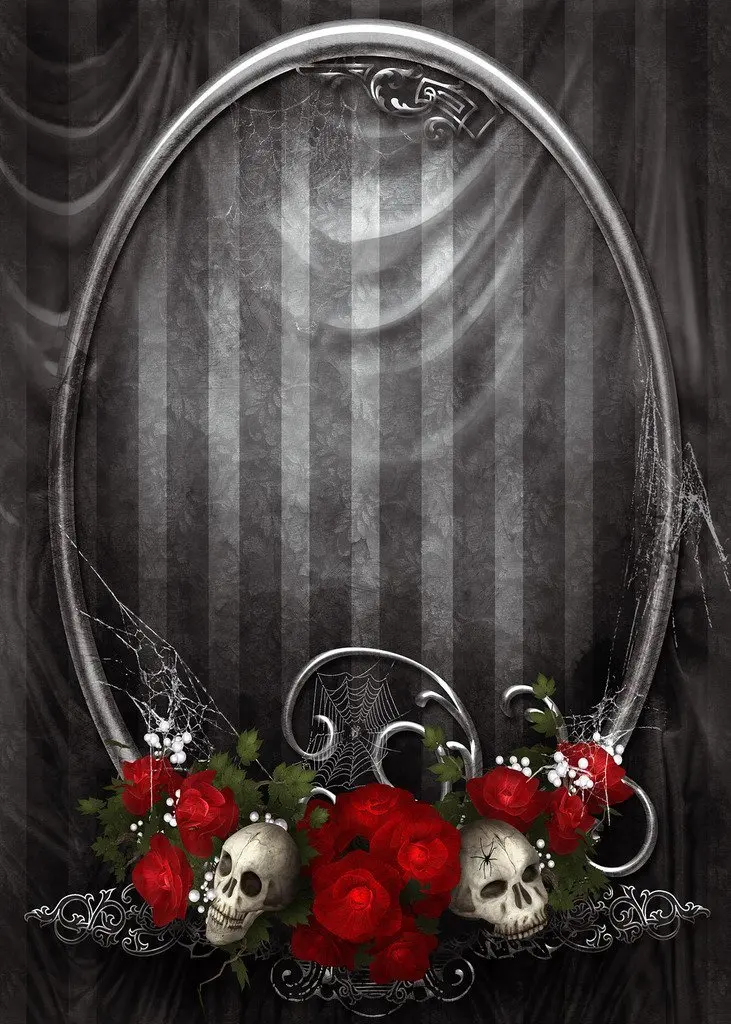 Capisco photography backdrops Broken mirror rose skull Halloween background for photo studio photographer backgrounds fotogarfia