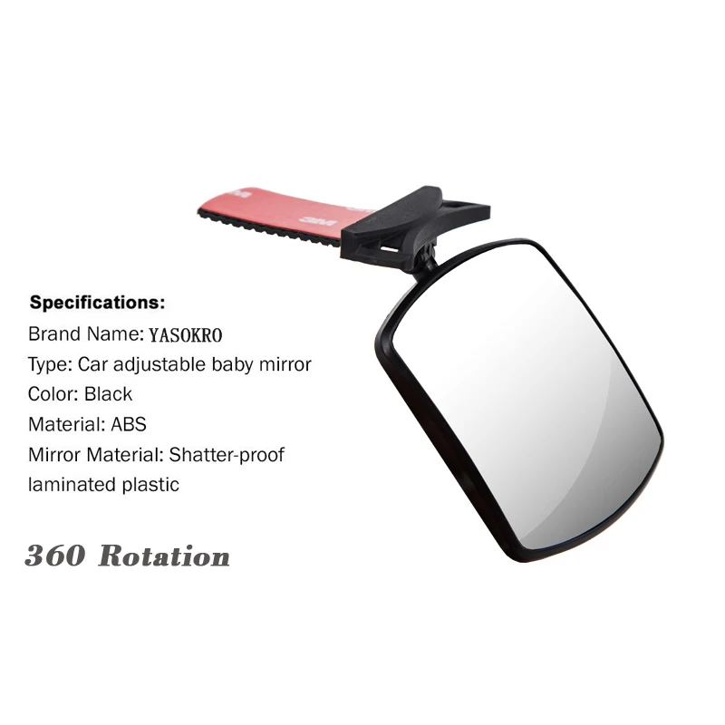 Car Blind Spot Mirror Children Car Back Seat Baby Mirror 360 Degree Adjustable Automotor Kids Monitor Safety Car Rearview mirror - Image 2