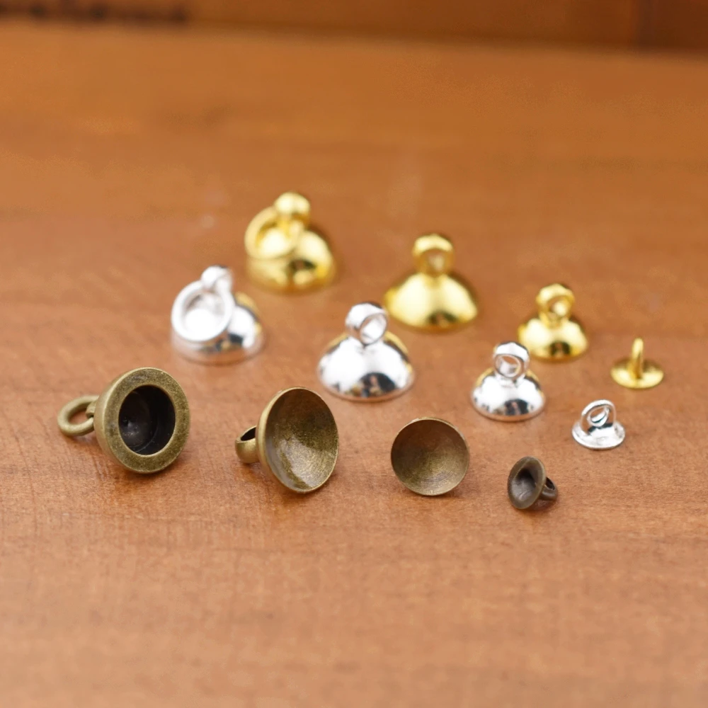 20pieces 4mm 6mm 8mm Beads Cap Pendant Connector Jewelry Findings Diy Handmade Materials