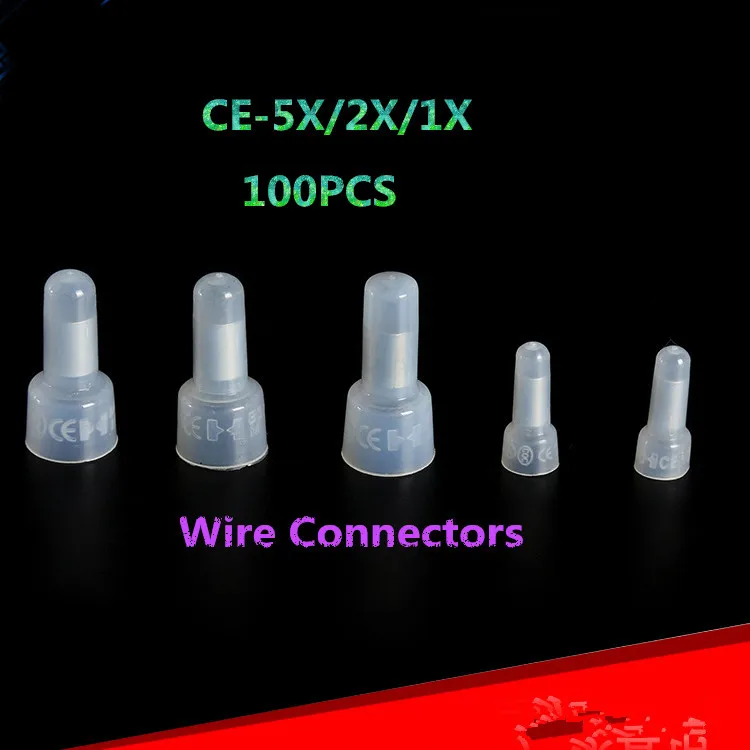 100PCS  YT616 CE-5X/2X/1X Terminals Pressure Line Cap Wire Connectors  Wiring Connector Cap Nipple Closed Terminal