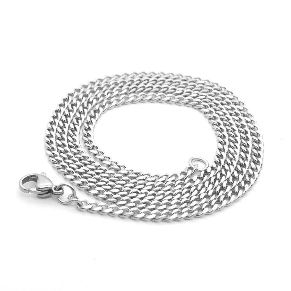 Wholesale Jewelry --  50/60/70/80/90 cm 316L Titanium steel White Long Chain Necklaces for Men Fashion Jewlery No Fade