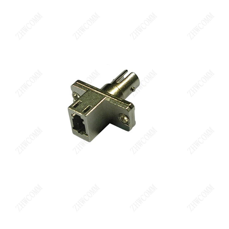 ZHWCOMM 5pcs ST-LC Simplex Fiber Optic Adapters Metal Housing ST Female LC Male flange oupler