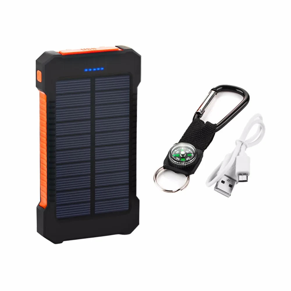 بنك طاقة شمسية مقاوم للماء ، بطارية مساعدة خارجية ، SOS Powerbank لهاتف iPhone 12 ، 11 ، huwa ، xios 14 ، 13 ، 47 mAh