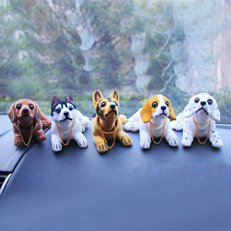 Kayme Bobble Head Dog Car Dashboard Doll Auto Shaking Head Toy  Ornaments Nodding Dog Car Interior Furnishings Decoration Gift