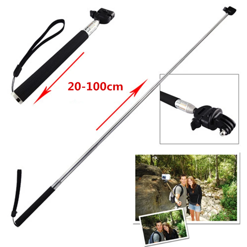 ORBMART Extendable Handheld  Selfie Stick Monopod + Mount Adapter for Gopro Hero DJI Insta 360 Xiaomi Sport Action Camera