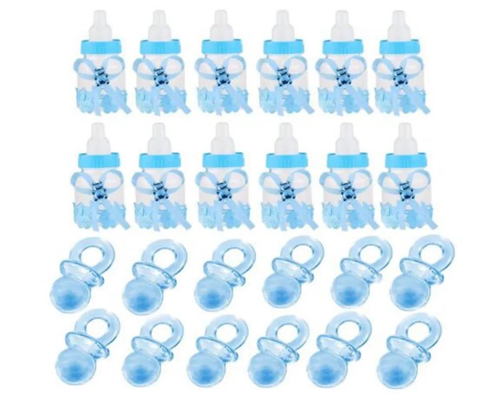 100 Pack Mini Pacifiers 12 Pack Pink Bottles for Baby Shower Party Favors Table Decoration Baby Girl/Boy Party Decoration