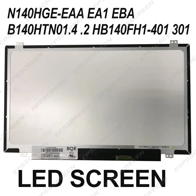 

B140HTN01.4/C/5/6/3 LED LCD Screen for Lenovo Y40-70 14" FHD eDP Display New (Non-Touch) panel NT140FHM N42