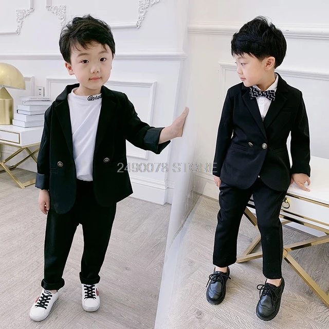 Flower Boy Formal Wedding Party Suit Children Blazer+Pants 2Pcs Clothing Set School Kids Performance Blazer Dress Garcon Costume