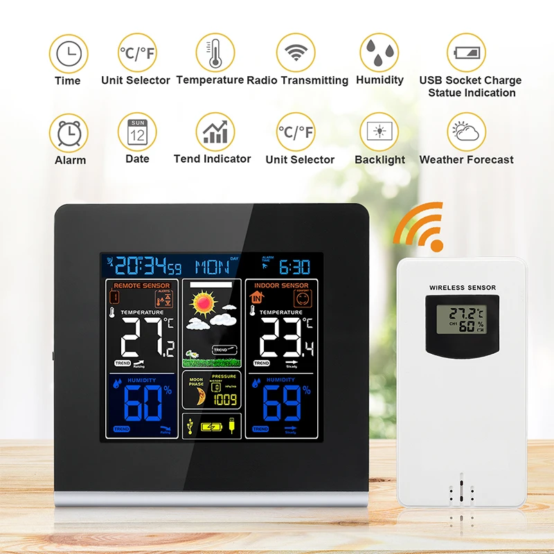 Wholesale automatic forecast hygrometer thermometer digital weather station wireless indoor outdoor