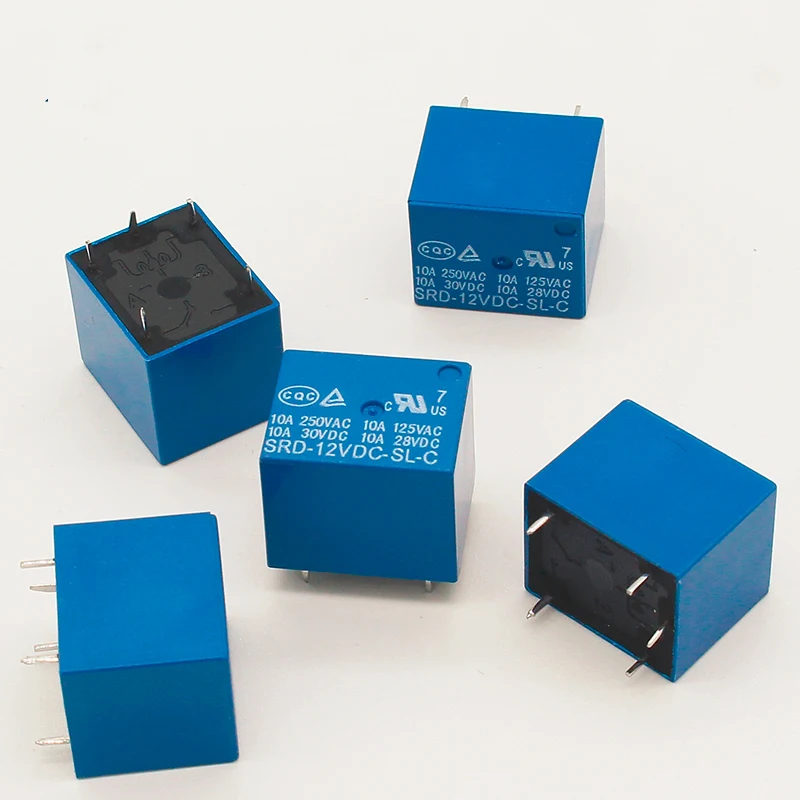 5 sztuk/partia SRD-12VDC-SL-C T73-12V 5-pinowy typ PCB 12V DC przekaźnik mocy