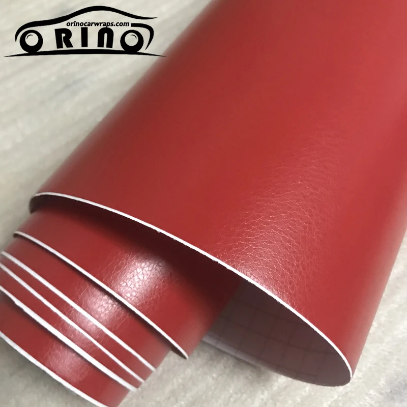 Black/Red/Brown/Beige Leather Grain Texture Vinyl Car Wrap Sticker Decal Film Sheet Self Adhesive Interior Car Sticker