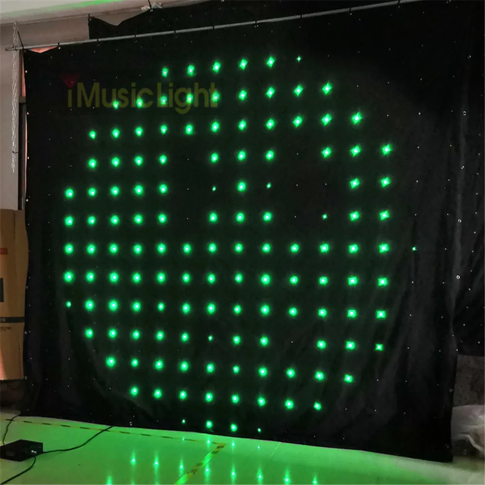 P18 2.5M*3M  LED Video Curtain Backdrop With DMX Controller 60 Animated Patterns Christmas Effect Light LED Vision Cloth