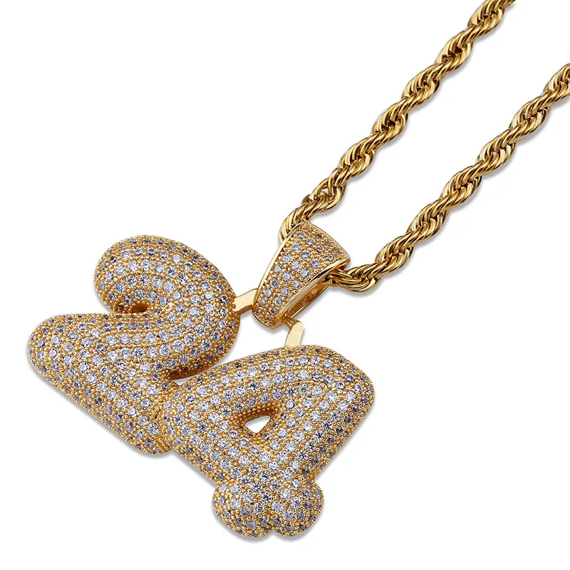 Hip Hop Full AAA CZ Zircon Bling Ice Out Number 24 Pendant Necklace Basketball Legend Men Rapper Jewelry Gold Silver Color