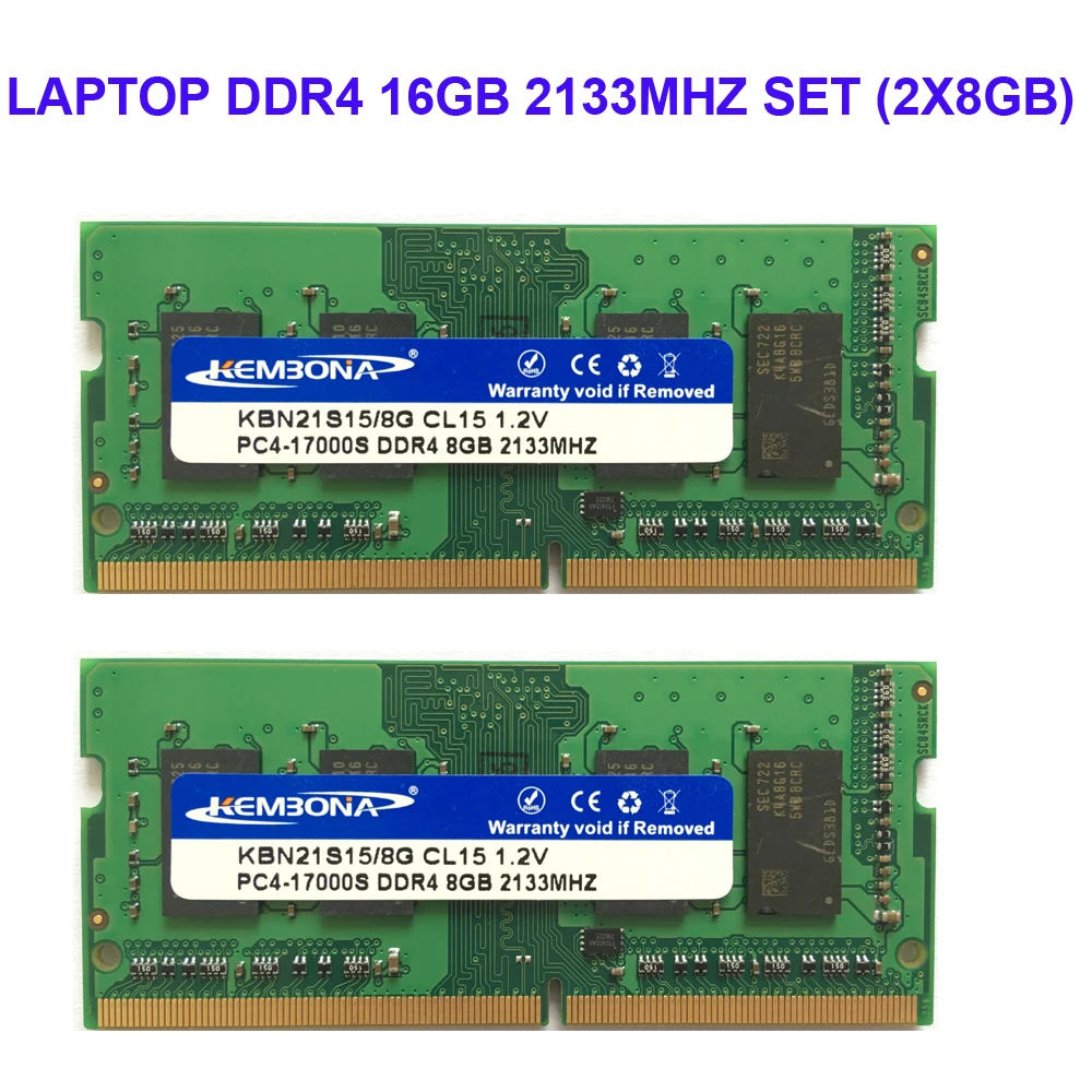 Kembona LAPTOP DDR4 16GB KIT(2X8GB) RAM Memory 2133mhz 2666mhz Memoria 260-pin SODIMM RAM Stick