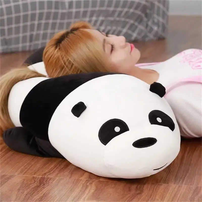 

cartoon lovely plush panda toy soft lying panda pillow doll gift about 90cm